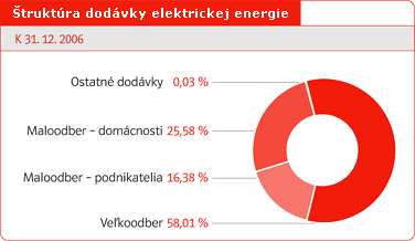 Štruktúra dodávky elektrickej energie
